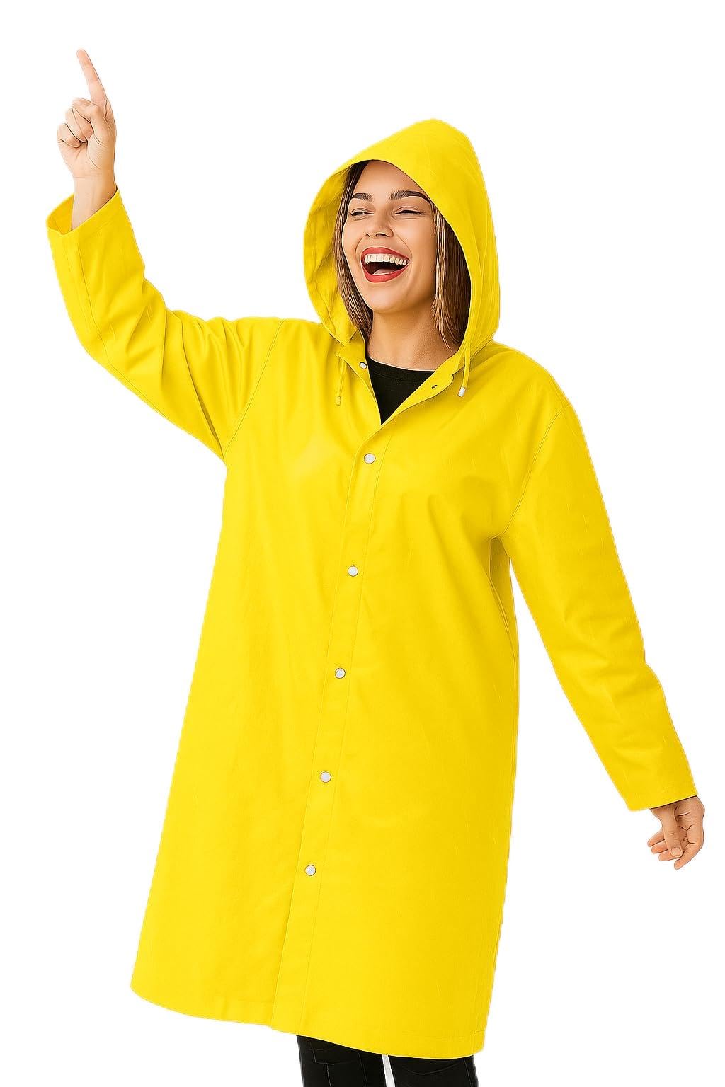 Vios Store Unisex Su Geçirmez Kapüşonlu Yağmurluk, Hafif ve Katlanabilir Yağmur Pançosu, Rüzgar Geçirmez Seyahat & Kamp Ceketi (Sarı)