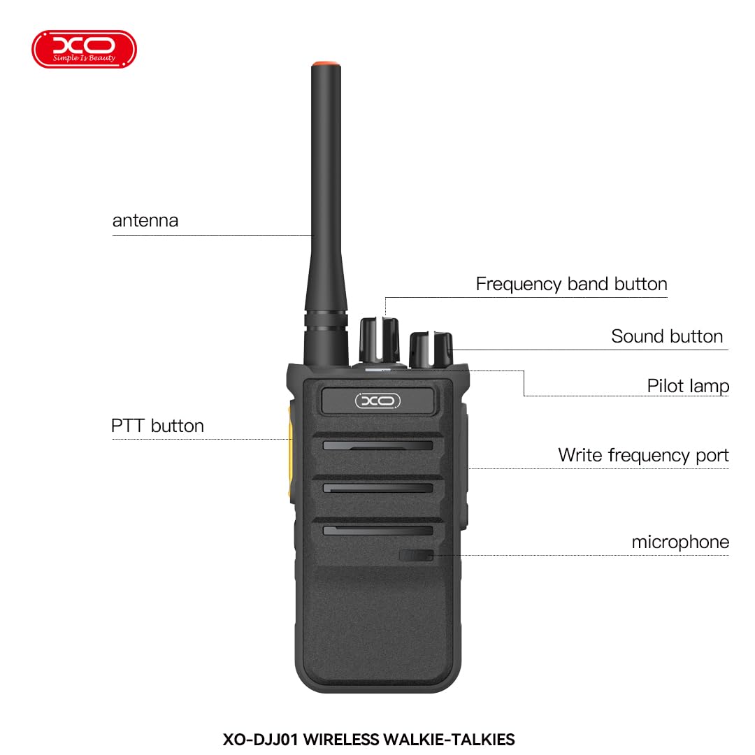 XO Simple is Beauty Profesyonel Çift El Telsizi – 1200mAh, Açık Alanda 3-4 km Menzil, Kapalı Alanda