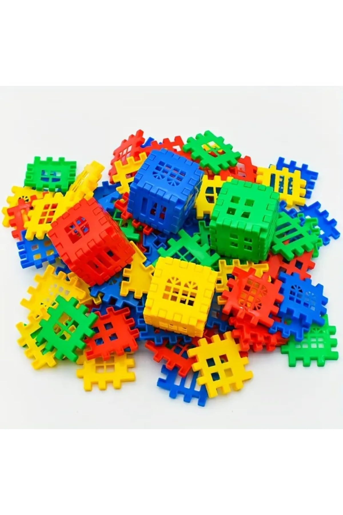 Rovexa Puzzle City 3D Yapı ve Tasarım Blokları, 2+ Yaş, Eğitici Oyuncak, Şehir Temalı, Yaratıcı Öğrenme (256 Adet)