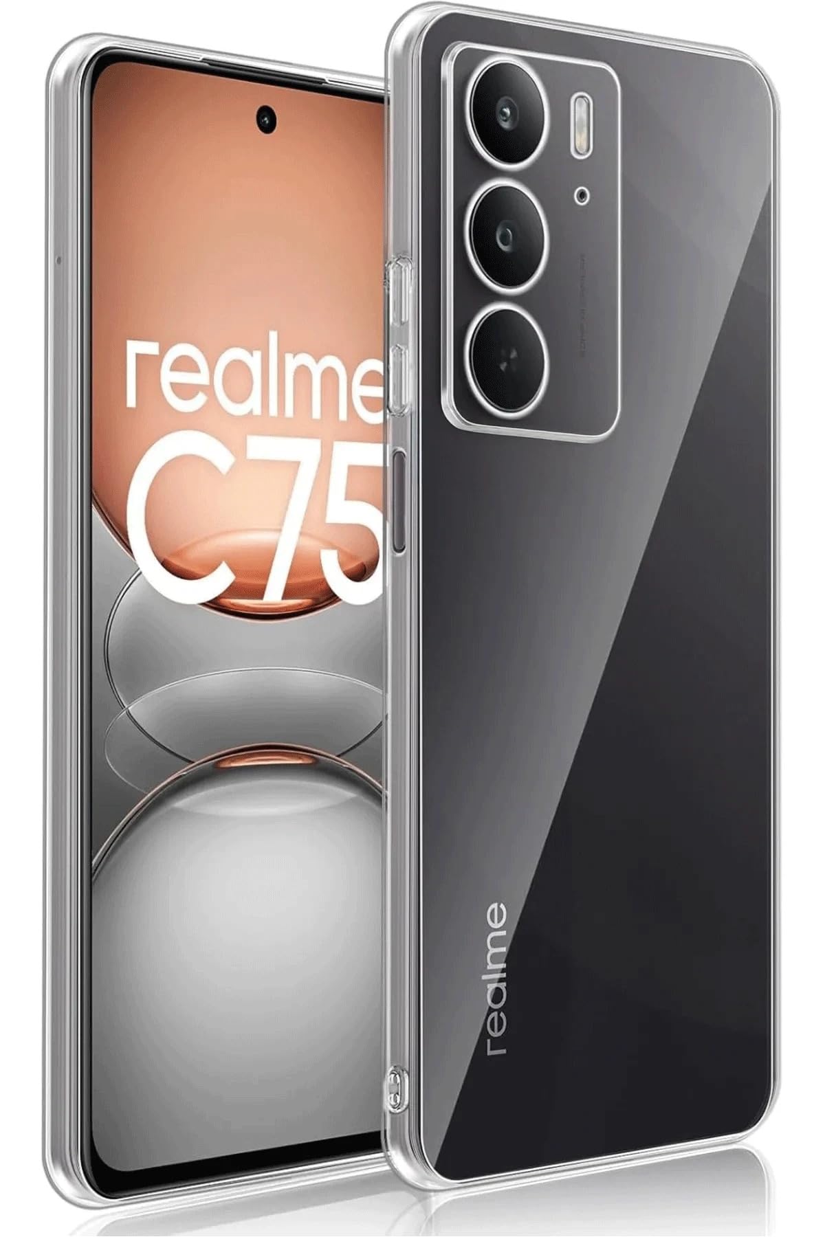 anka cep cep telefonu aksesuarları Realme C75 ile Uyumlu Şeffaf Silikon Kılıf, Lüx Şeffaf-Realme C75-Kılıf