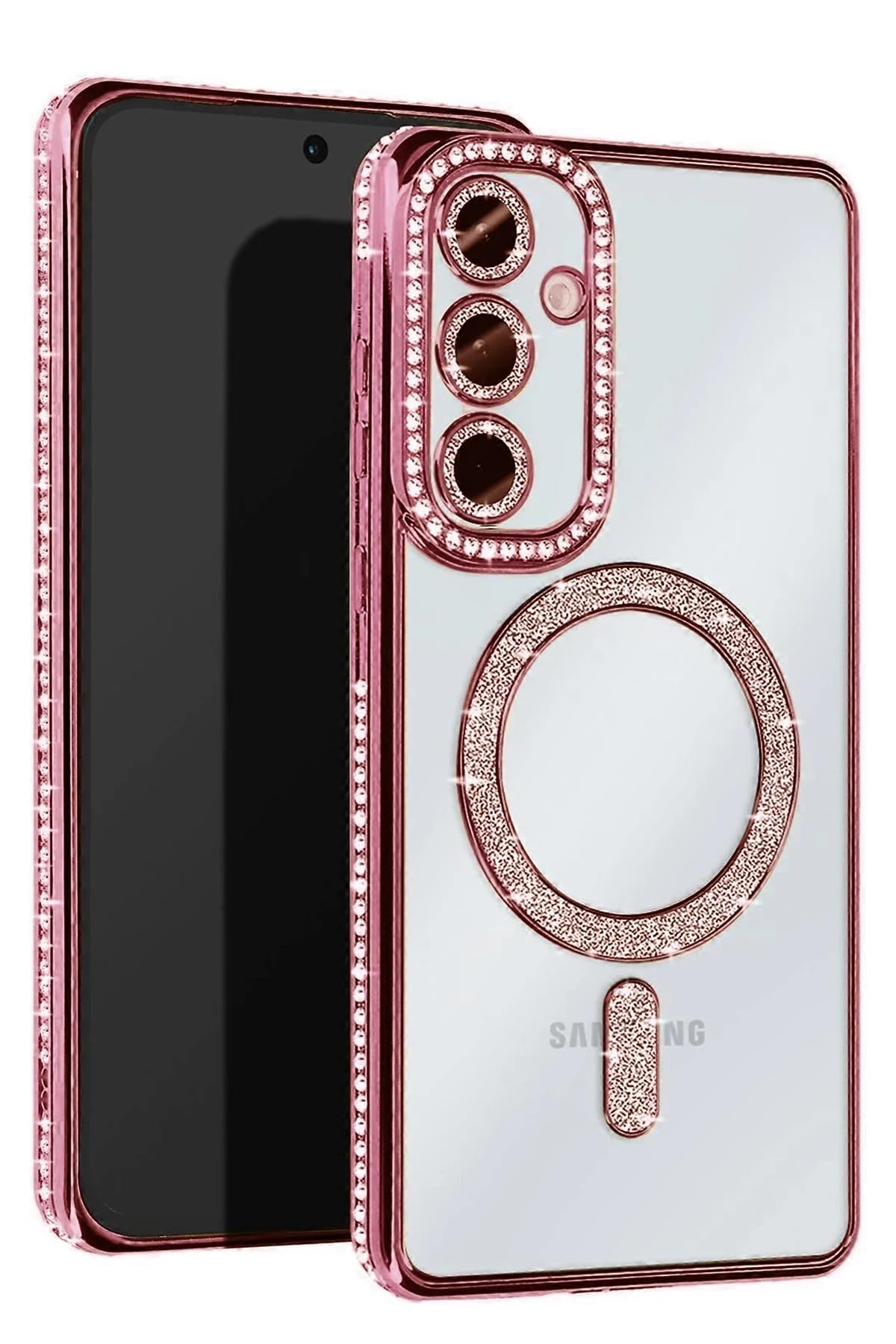 anka cep cep telefonu aksesuarları Samsung ile Uyumlu Galaxy S25 Edge Pembe Joke Simli Mgsafe Silikon Kılıf, Joke Simli-Samsung S25 Edge Kılıf