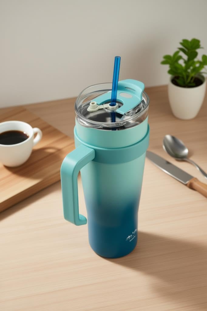 Bambum Horizon - Pipetli Termos Bardak Lacivert 1000ml