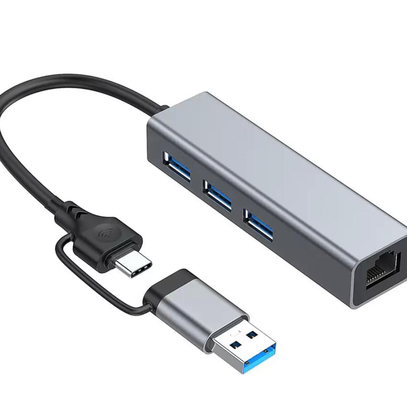 Coverzone Gigabit Type-C To Ethernet RJ45 Çift Uçlu USB-A to RJ45 Çevirici Kablolu İnternet Dönüştür