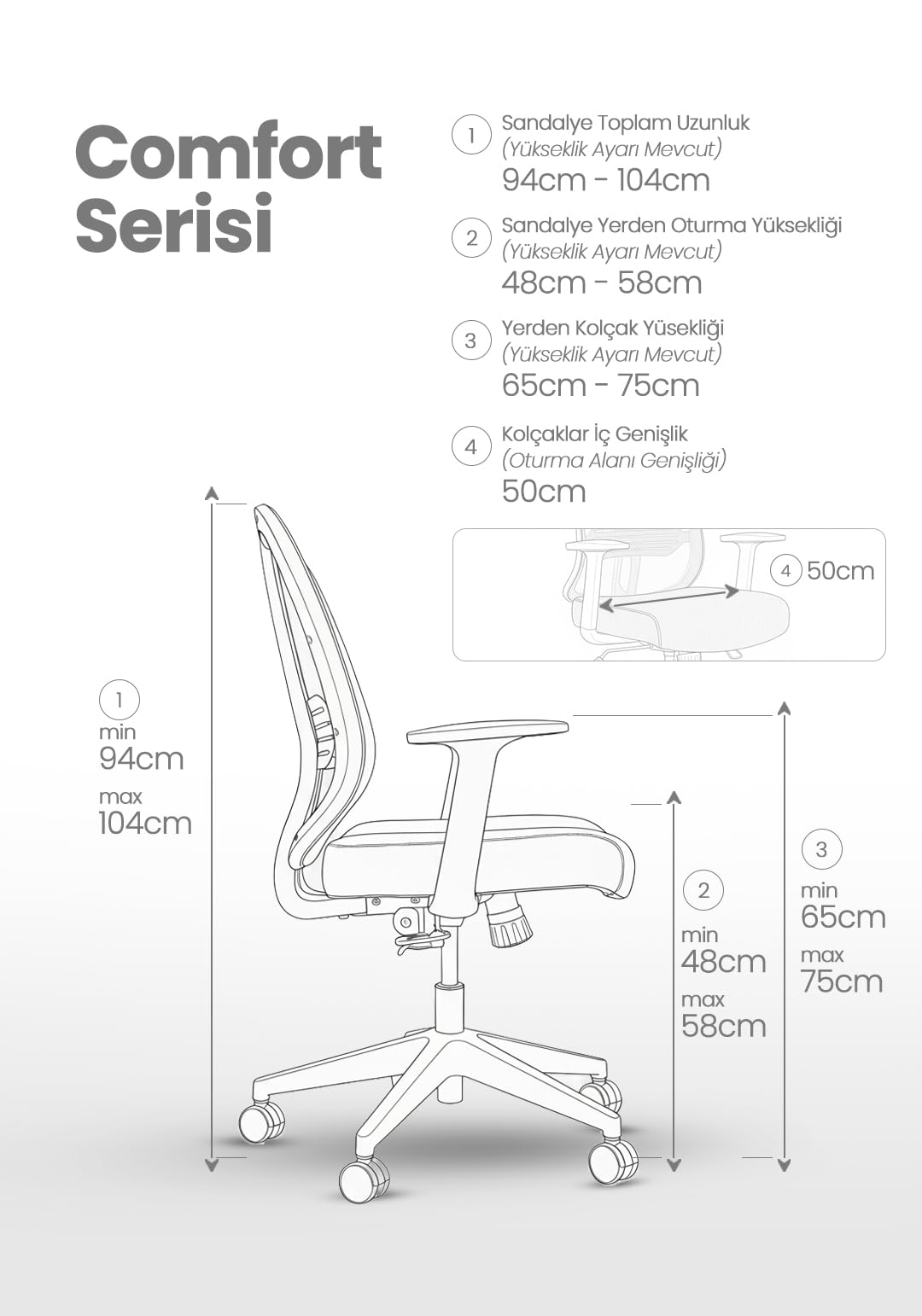 Zeon Büro Ofis Sistemleri // Comfort Pastel Genç Odası Ofis Çalışma Koltuğu