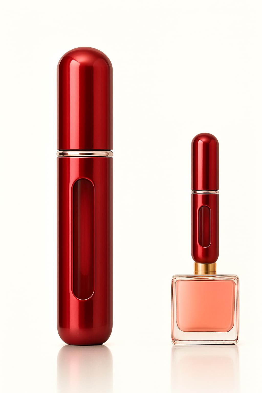 Parfüm Şişesinden Çanta Içi Mini Doldurulabilir Seyahat Cep Yedek Parfüm Şişesi 5 ml, Makyaj Organizer, (1 Adet) (Kırmızı)