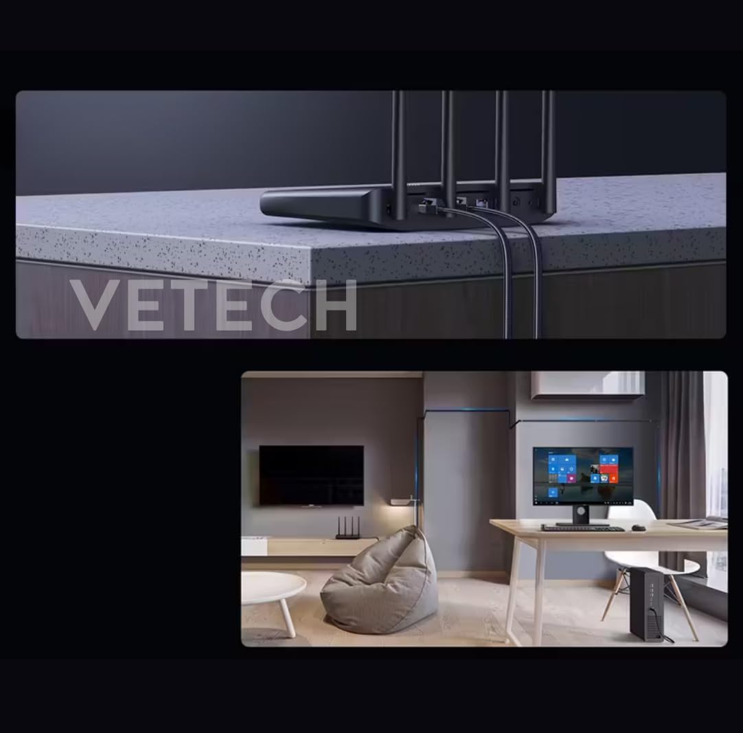 Vetech CAT 8 Ethernet Kablosu LAN Kablo 40Gbps 2000MHz Süper Hızlı Ağ Kablosu Gigabit PC, Laptop, PS5/4, Steam Deck, Xbox, Switch (2 Metre)
