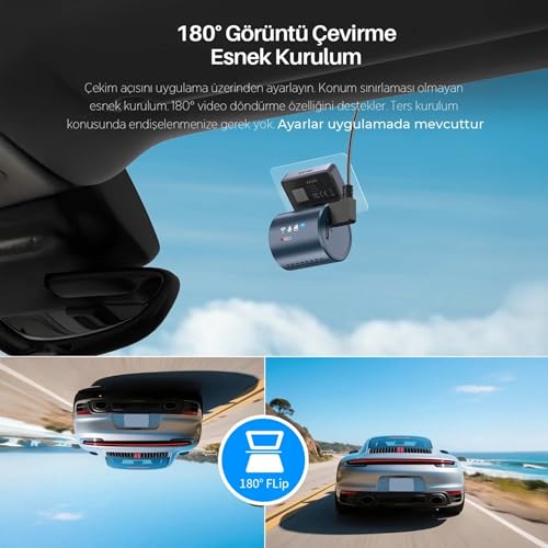 Kawa Mini 3 Pro Gen2 2K 1296P WDR 145° Geniş Açı Lens Araç Kamerası + 32GB Hafıza Kartı
