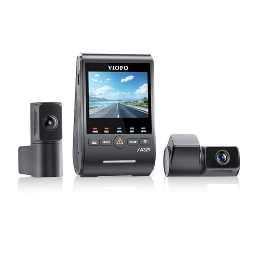 Viofo A329T 3 Kameralı Ön+İç+Arka 4K+2K+2K Wi-Fi 6 HDR Sony STARVIS 2 Sensör GPS'li SSD Destekli Araç Kamerası