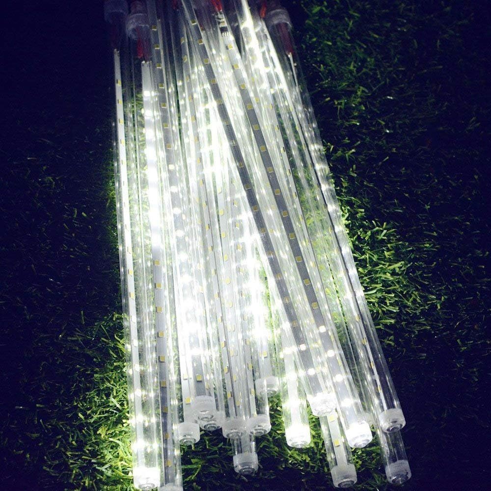 8 Saçaklı 50 cm Meteor Yağmuru Led Işık – Gün Işığı, Fişli, Hareketli Akan Efektli Dış Mekan Aydınlatma