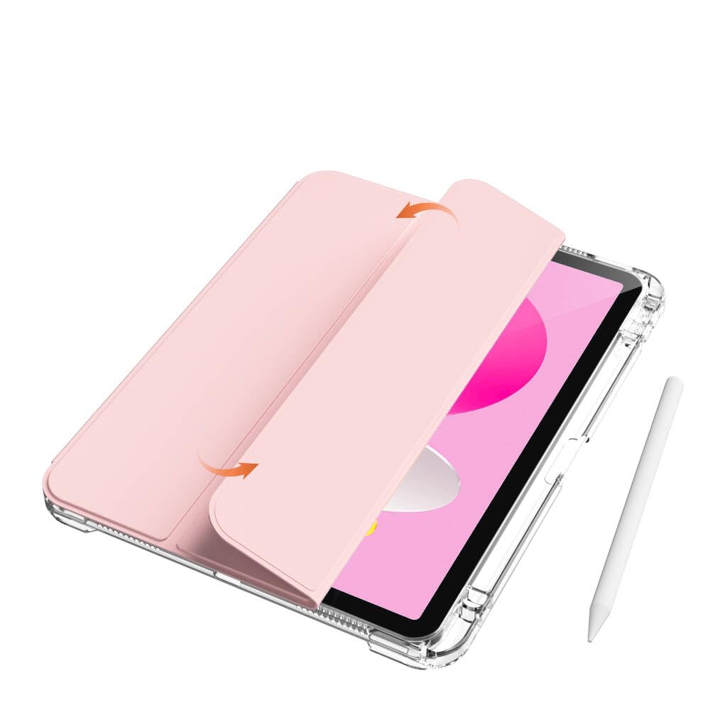 ​Apple iPad 10.9 2022/2025 10/11.Nesil (A16) ile Uyumlu Kılıf Magnetik Ayrılabilen Kalem Bölmeli Çift Kapaklı Airbagli Ayrılabilen Sliding Tablet Kapak - Siyah
