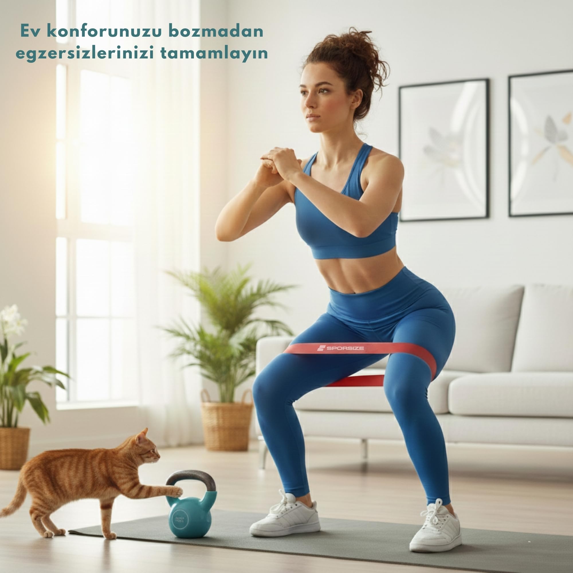 Sporsize%100 Lateks Direnç Bandı (Ekstra Ağır) – Squat Pilates Fitness Loop Bant, Bacak & Kalça Antrenmanı