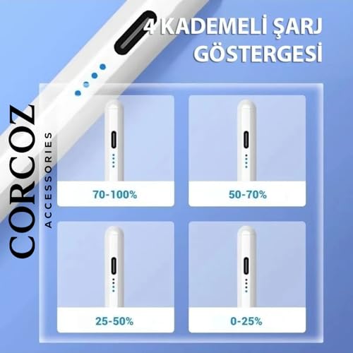 Corcoz Galaxy Tab S9 Fe/S10 Fe /S10 Lite Uyumlu Tablet Telefon İpad Yazı Çizim Kalemi - CZ74