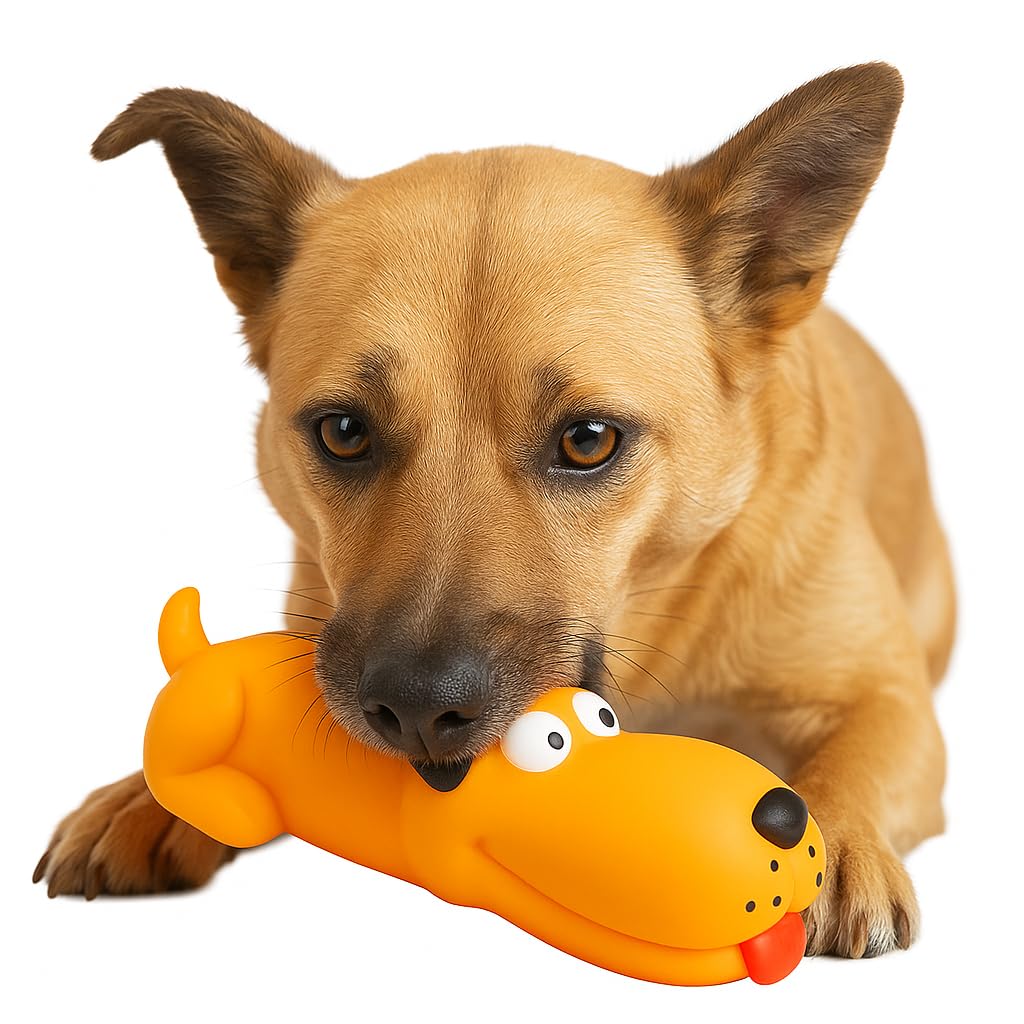 MADPET Köpek Oyuncağı – Sesli Uzun Köpek Modeli – Dayanıklı Çiğneme Oyuncağı – Köpekler İçin Sesli Plastik Oyuncak – Diş Sağlığına Destek – Küçük ve Büyük Irklar İçin Uygun