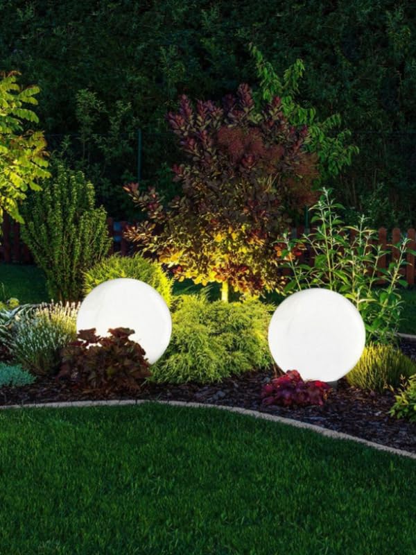 Best Globe Akrilik Bahçe Aydınlatması, 25 cm Beyaz Top Glop, IP44 Hava Koşullarına Dayanıklı, Modern Stil, E27 Dış Mekan LED Zemin Lambası, Bahçe Dekoratif Aydınlatma