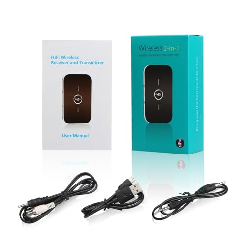 Coverzone Bluetooth 5.0 2-in-1 Ses Verici ve Alıcı Adaptör – TV PC Araç Hoparlör için Wireless Audio