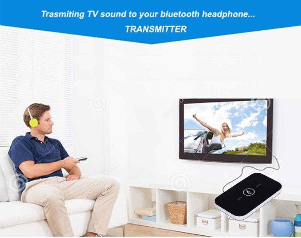 Coverzone Bluetooth 5.0 2-in-1 Ses Verici ve Alıcı Adaptör – TV PC Araç Hoparlör için Wireless Audio