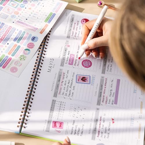2026 Haftalık Spiralli Masaüstü Planlayıcı 24x34 cm - Desk Planner Bordo