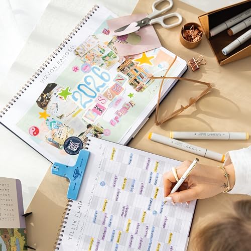 2026 Haftalık Spiralli Masaüstü Planlayıcı 24x34 cm - Desk Planner Manzara