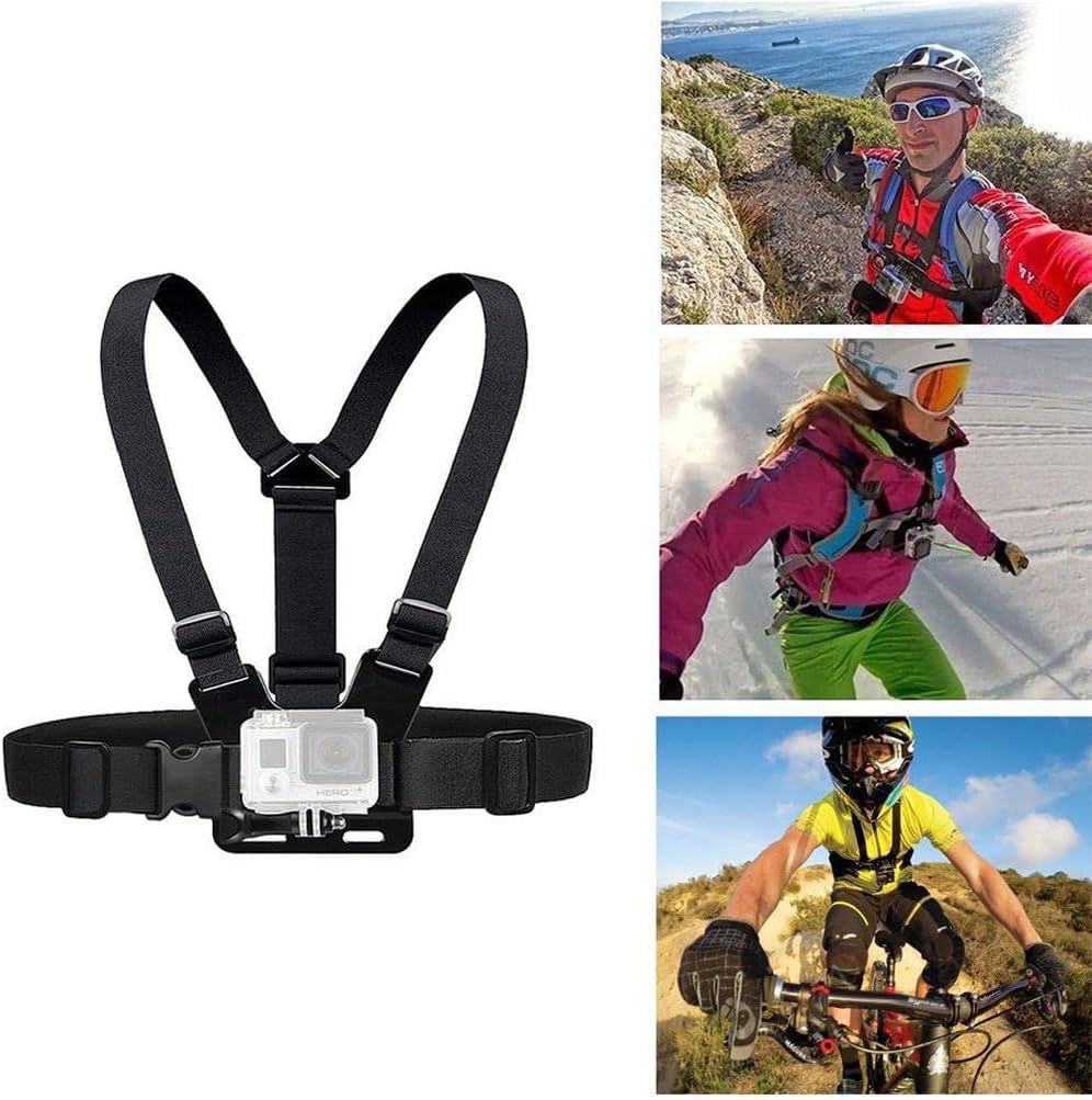 Coverzone 5 Parça Göğüs Bandı Aksiyon Kamera ve Telefon Tutucu – 360° Döner, Ayarlanabilir Harness, Spor ve Outdoor Kayıt İçin Chest Mount Holder | ZR1130