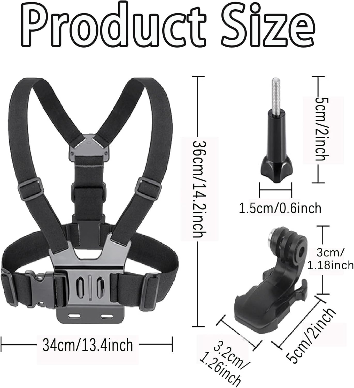 Coverzone 5 Parça Göğüs Bandı Aksiyon Kamera ve Telefon Tutucu – 360° Döner, Ayarlanabilir Harness, Spor ve Outdoor Kayıt İçin Chest Mount Holder | ZR1130
