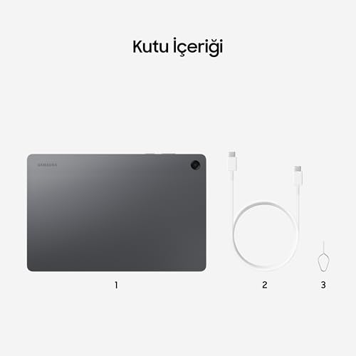 Samsung Galaxy Tab A11+, Android Tablet, Gri, WiFi Destekli, 8GB RAM, 256GB Depolama Alanı, 11 İnç (Samsung Türkiye Garantili)