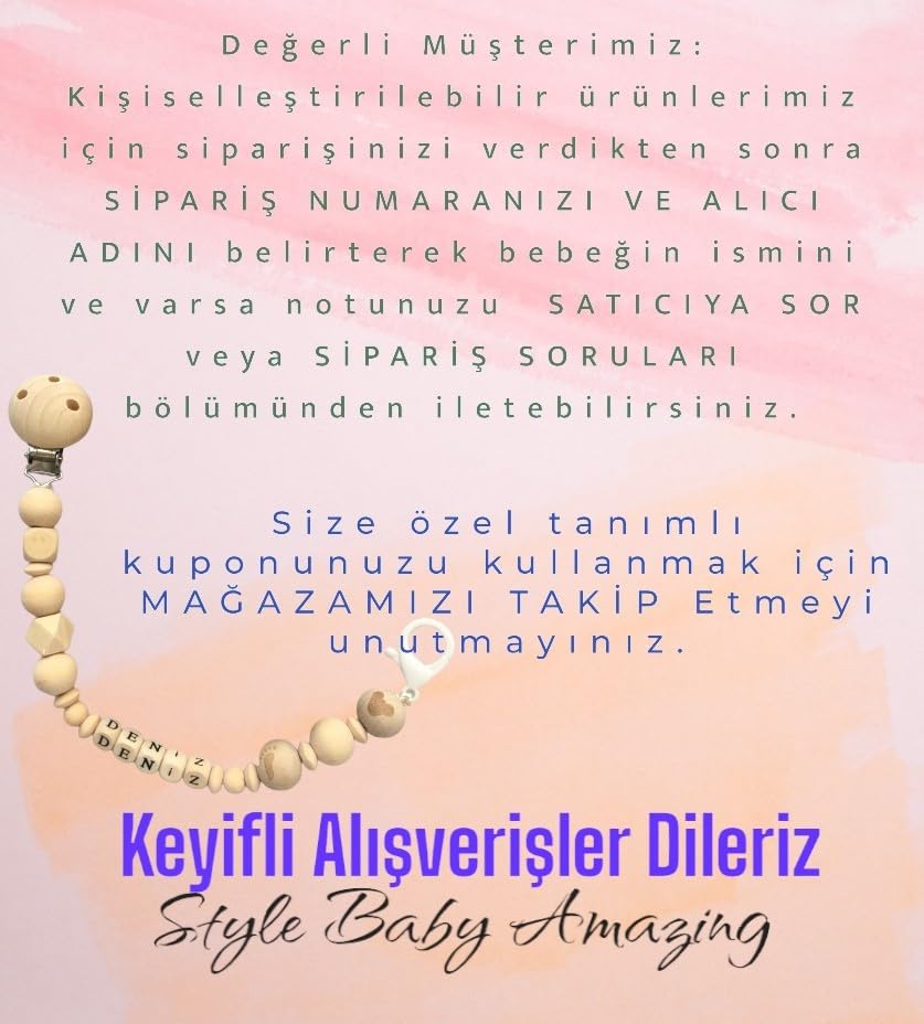 Bebek Hediye Seti, Organik Pamuk Müslin Önlük, İsimli Emzik Askısı, Mavi Peluş Ayıcık, Ahşap Diş Kaş