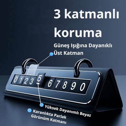 Coofbe Premıum Gizlenebilir Araç Park Telefon Numaratörü Geçici Park Numaratör Plakalık Araç Geçici Park için Telefon Numaratörü