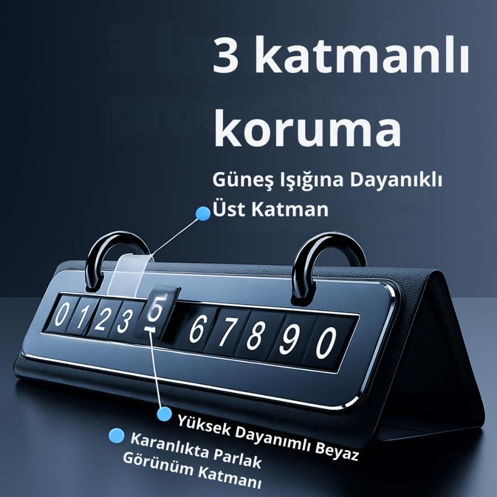 Coofbe Premıum Gizlenebilir Araç Park Telefon Numaratörü Geçici Park Numaratör Plakalık Araç Geçici Park için Telefon Numaratörü