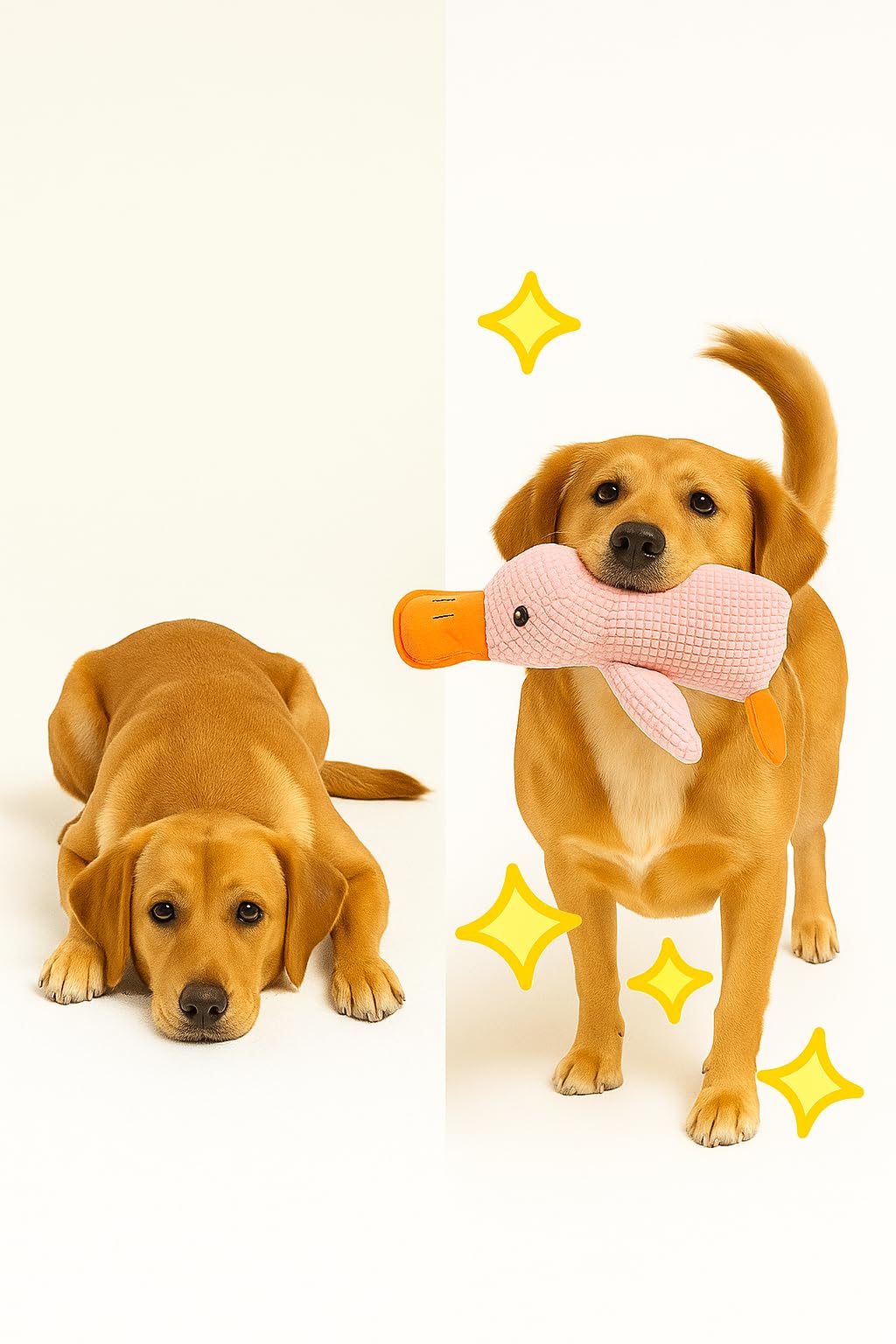 Busstier Köpek Oyuncağı Ördek Şekilli Peluş Sesli ve Hışırtılı Dayanıklı Çiğneme ve Isırma Oyuncağı Anti Stres Yumuşak Peluş Köpek Eğitim ve Oyun Oyuncağı (Pembe)