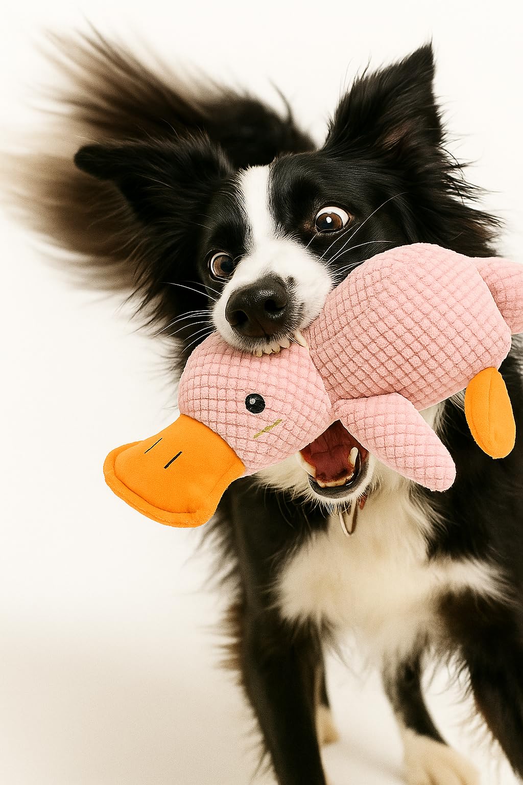 Busstier Köpek Oyuncağı Ördek Şekilli Peluş Sesli ve Hışırtılı Dayanıklı Çiğneme ve Isırma Oyuncağı Anti Stres Yumuşak Peluş Köpek Eğitim ve Oyun Oyuncağı (Pembe)