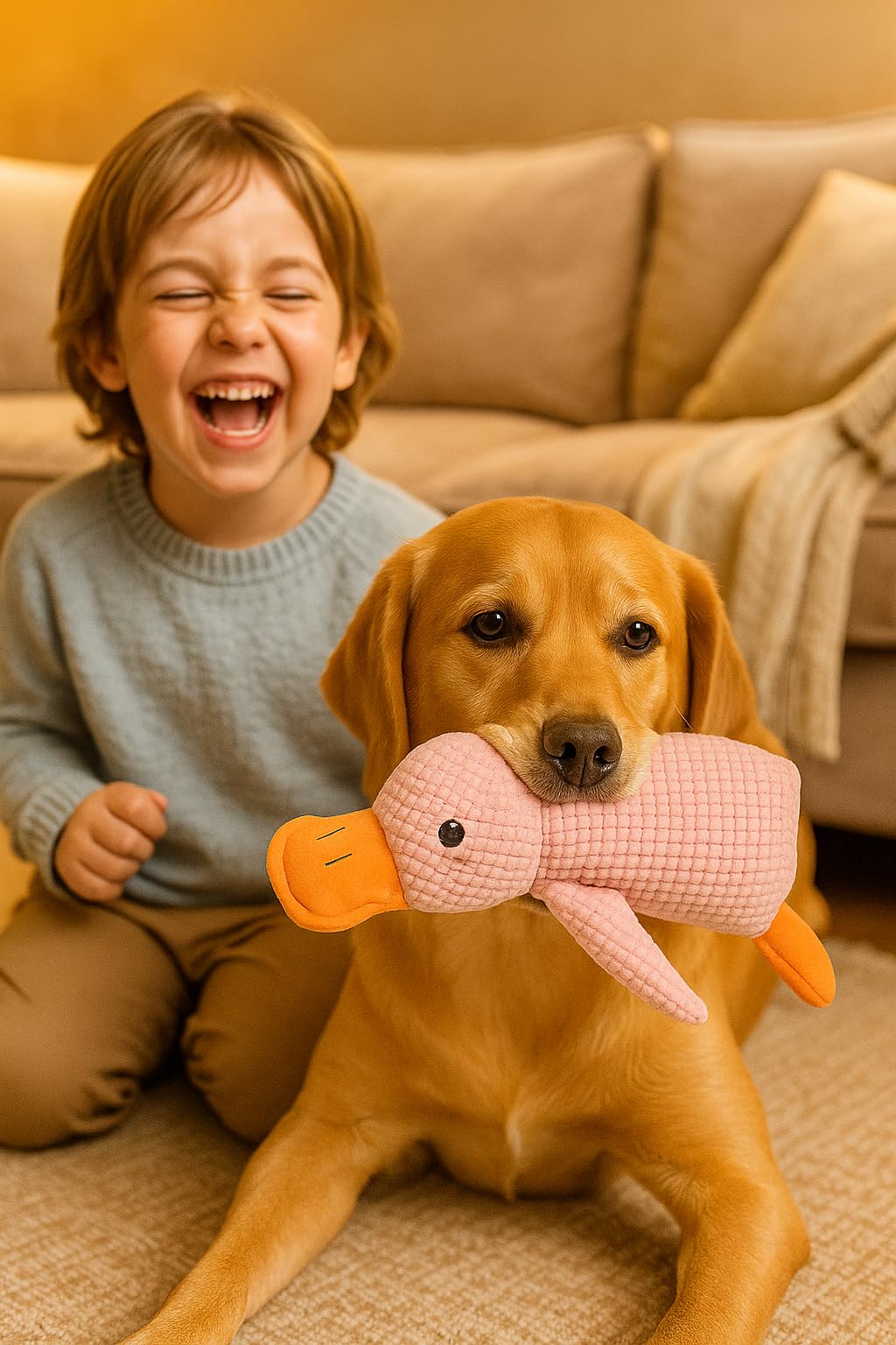 Busstier Köpek Oyuncağı Ördek Şekilli Peluş Sesli ve Hışırtılı Dayanıklı Çiğneme ve Isırma Oyuncağı Anti Stres Yumuşak Peluş Köpek Eğitim ve Oyun Oyuncağı (Pembe)