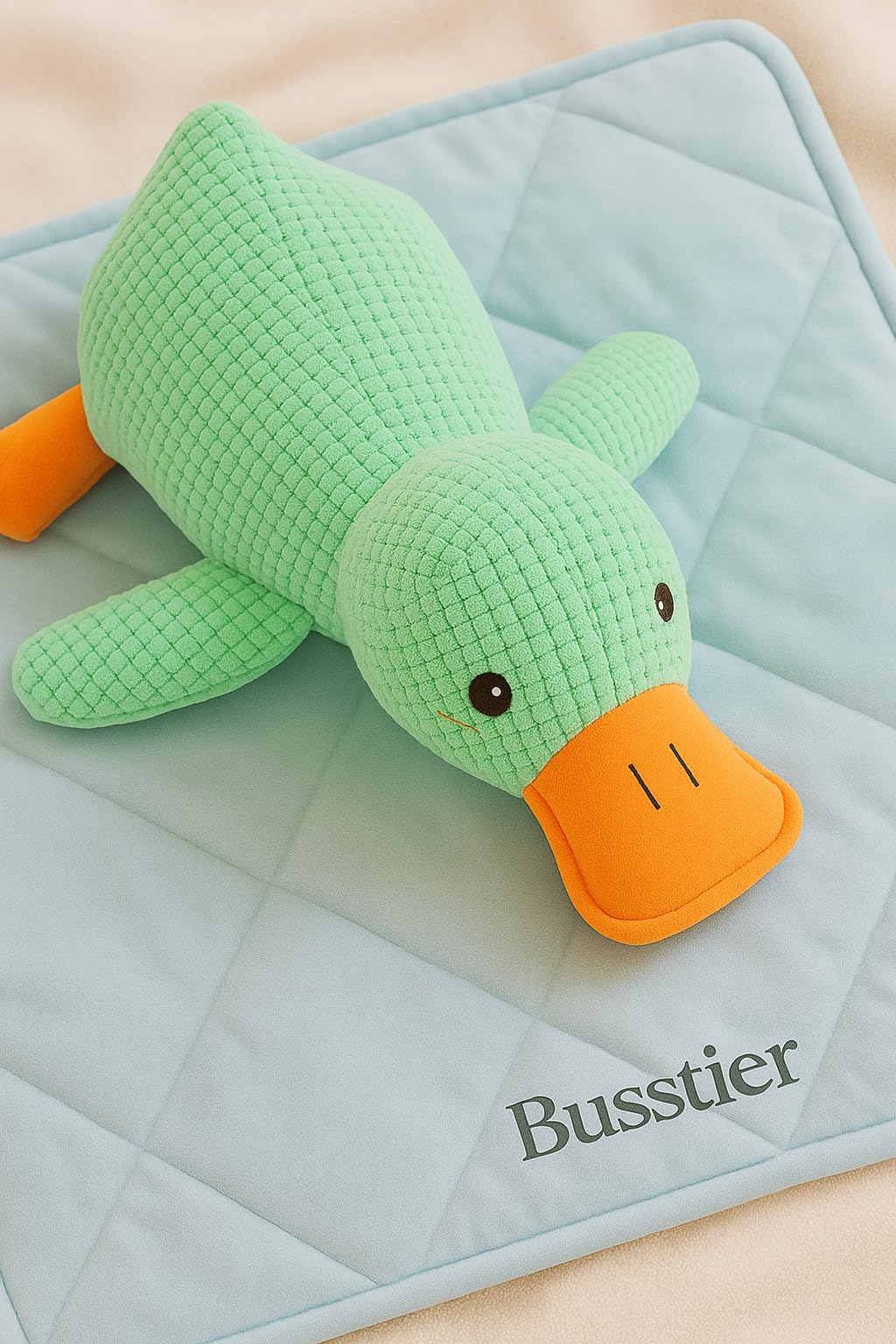 Busstier Köpek Oyuncağı Ördek Şekilli Peluş Sesli ve Hışırtılı Dayanıklı Çiğneme ve Isırma Oyuncağı Anti Stres Yumuşak Peluş Köpek Eğitim ve Oyun Oyuncağı (Yeşil)
