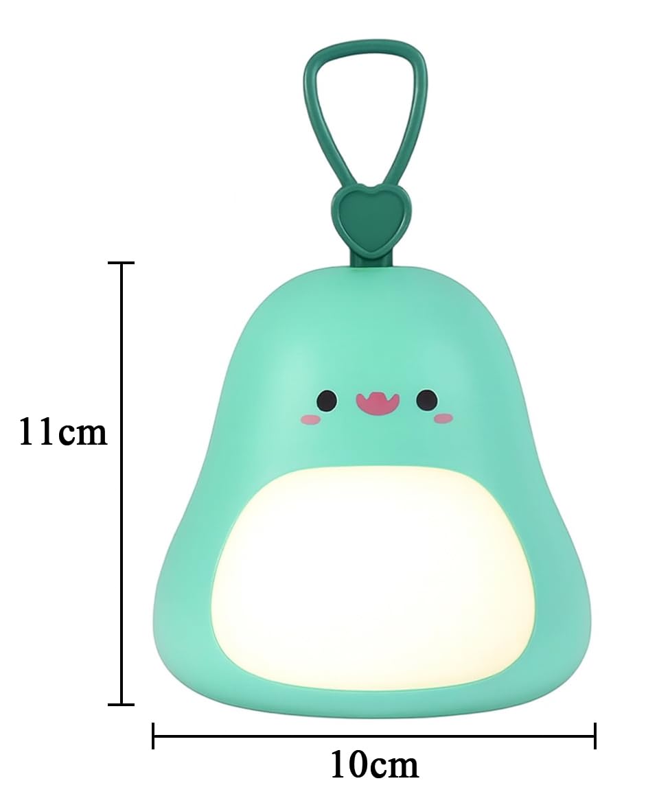 Coverzone Avokado Tasarımlı Gece Lambası – 3 Kademeli Işık Ayarı, RGB Atmosfer Modu, USB Şarjlı, Taş