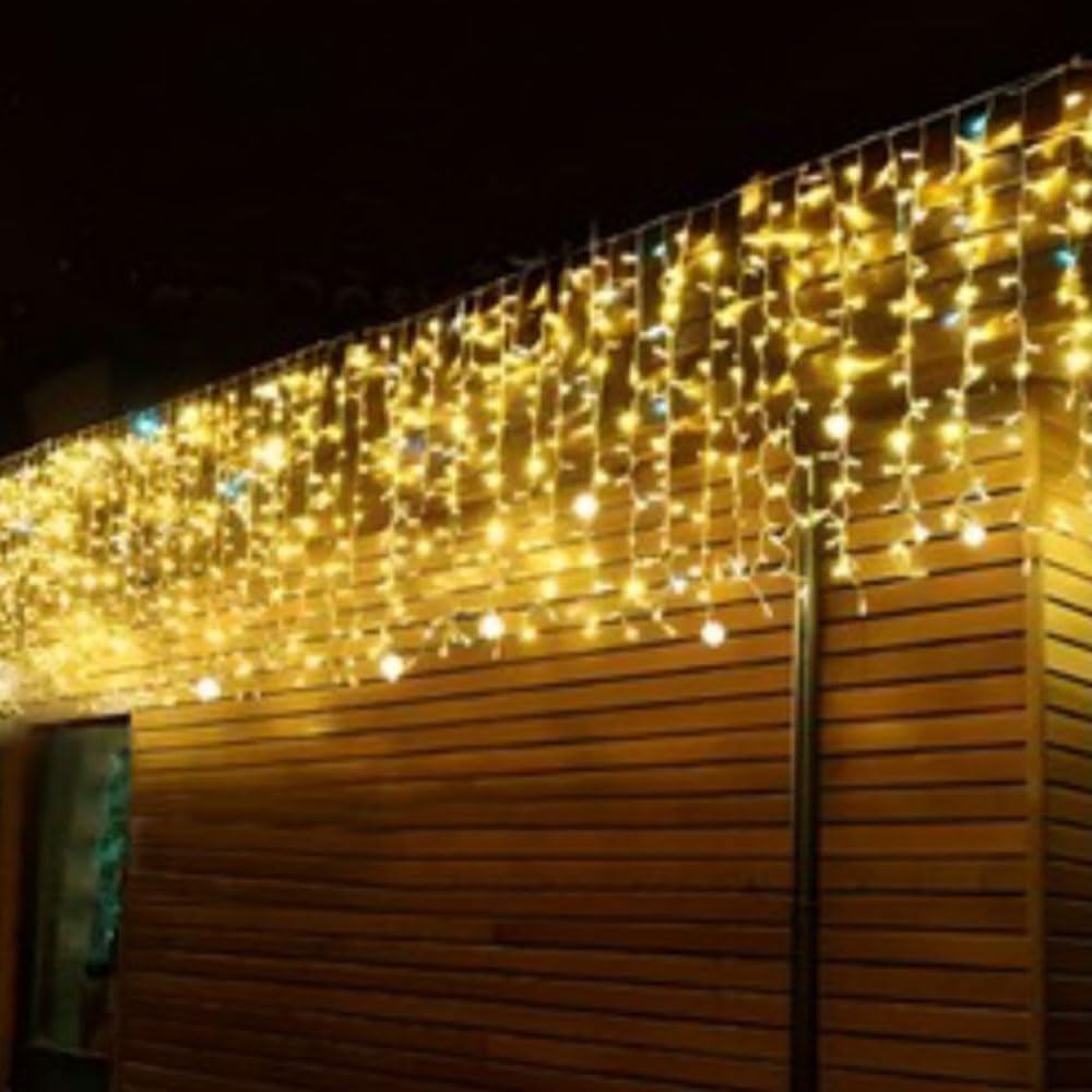 Led Aydınlatma Şeffaf Kablolu 3,5x1M Sarkıt Dış Mekan Gün Işığı Beyaz Flaş