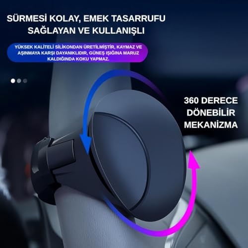 Coofbe Yeni Nesil 360 Döner Direksiyon Simit Topuzu Direksiyon Çevirme Topuzu Tüm Araçlara Uyumlu Sağlam Tutuş