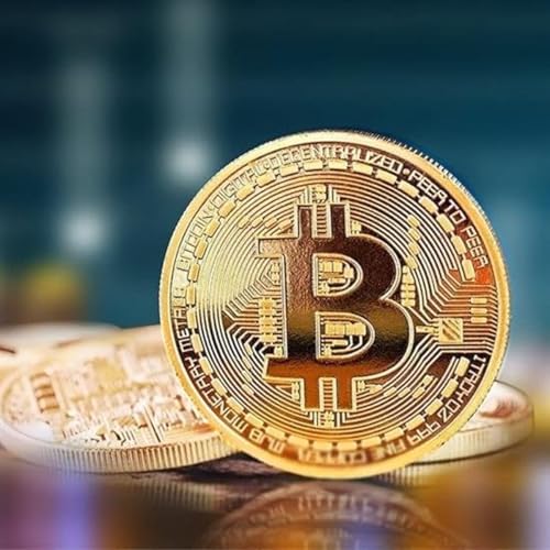 GÜNCELÇARŞI Bitcoin Madeni Hatıra Parası, BTC Altın Rengi Hediye Sikke Para, Kutulu Koleksiyon Parası (6 ADET)
