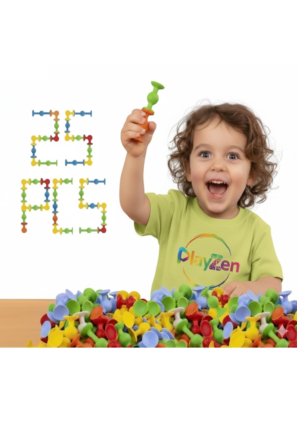 PlayZen Vakum Molekül 25 Parça Yapı Taşları – Fidget & Duyusal Eğitici Oyuncak (3 Yaş+)