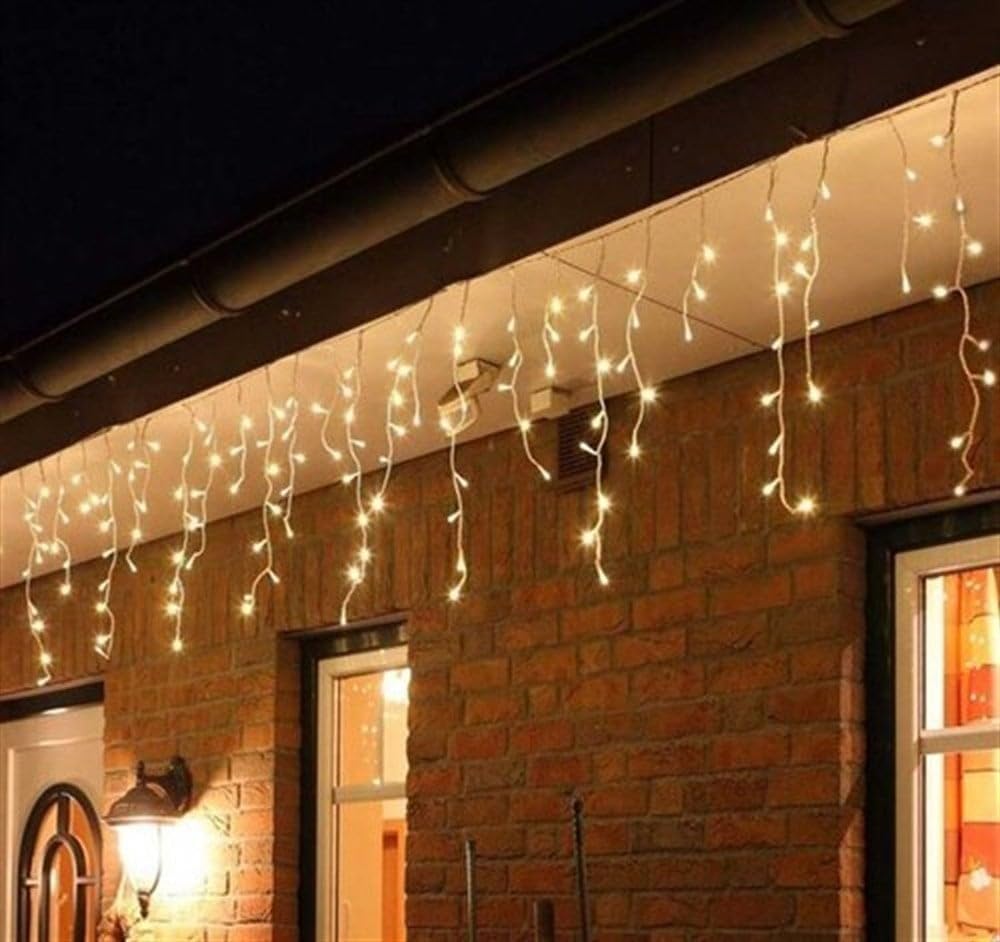 8 Animasyonlu 144 Led 36 Saçaklı Dekoratif Perde Led Aydınlatma İç/Dış Mekan 3.5 metre saçak led ışık