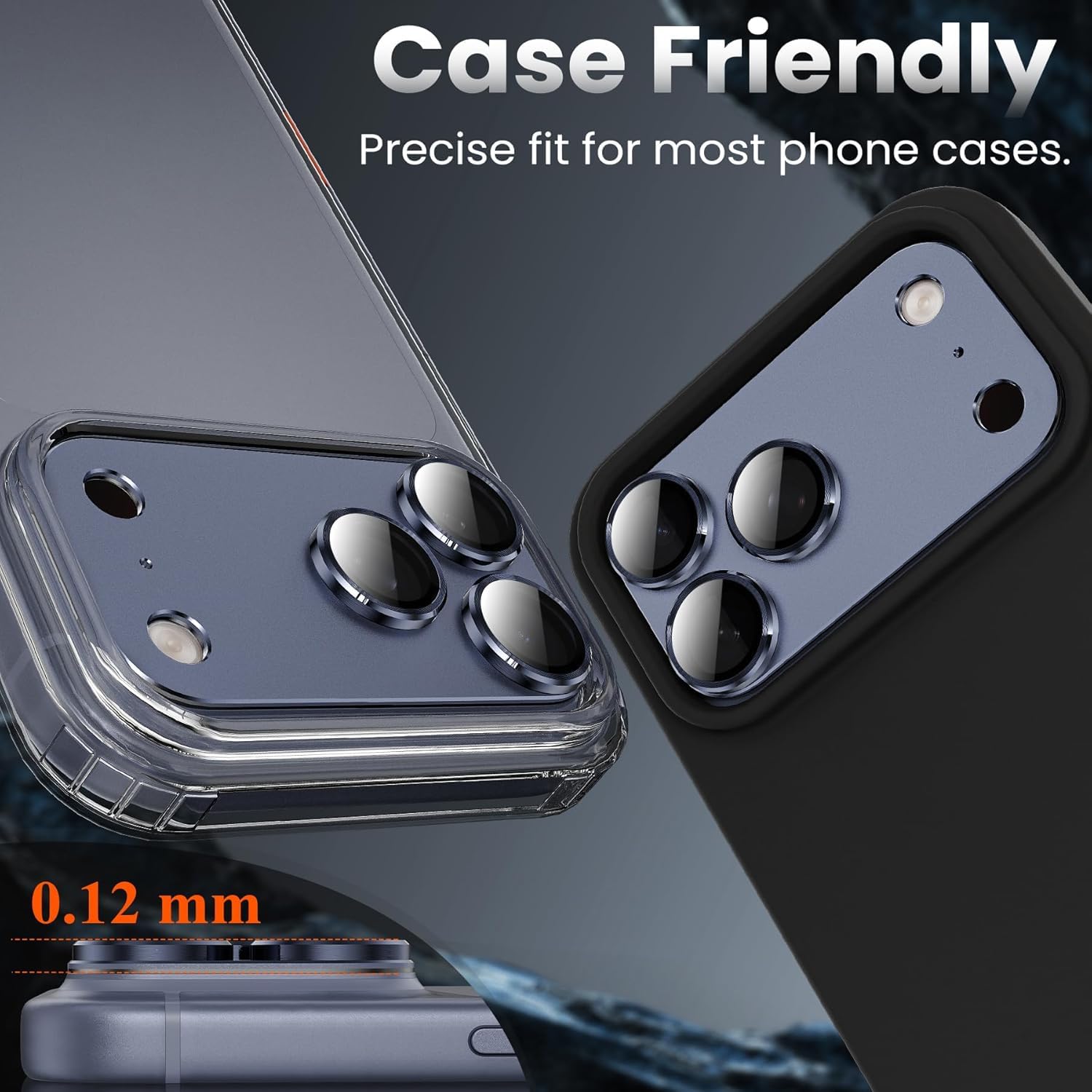 iPhone 17 Pro için Tasarlanmış Kamera Lens Koruyucu, [1:1 Mükemmel Uyum] Tam Kapsamlı Mat Metal Temp