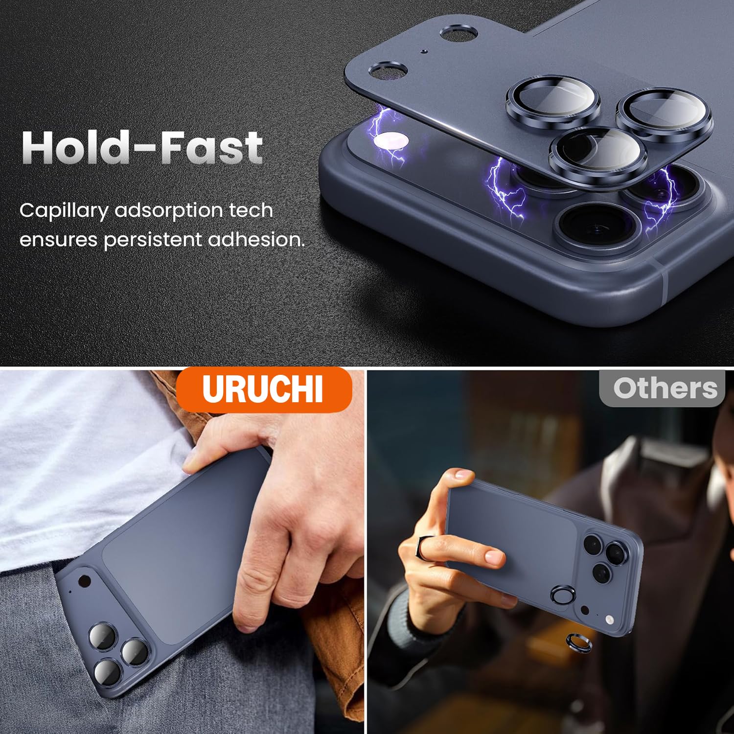 iPhone 17 Pro için Tasarlanmış Kamera Lens Koruyucu, [1:1 Mükemmel Uyum] Tam Kapsamlı Mat Metal Temp