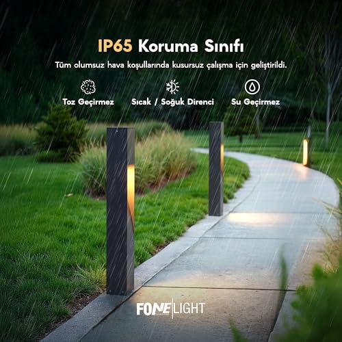 Luzerra 75 cm Alüminyum Bahçe Aydınlatması Bollard – GU10 Duylu Modern Yürüyüş Yolu Lambası, 3000K Işık Uyumluluğu, Elektrostatik Toz Boyalı Dış Mekan Aydınlatma Direği