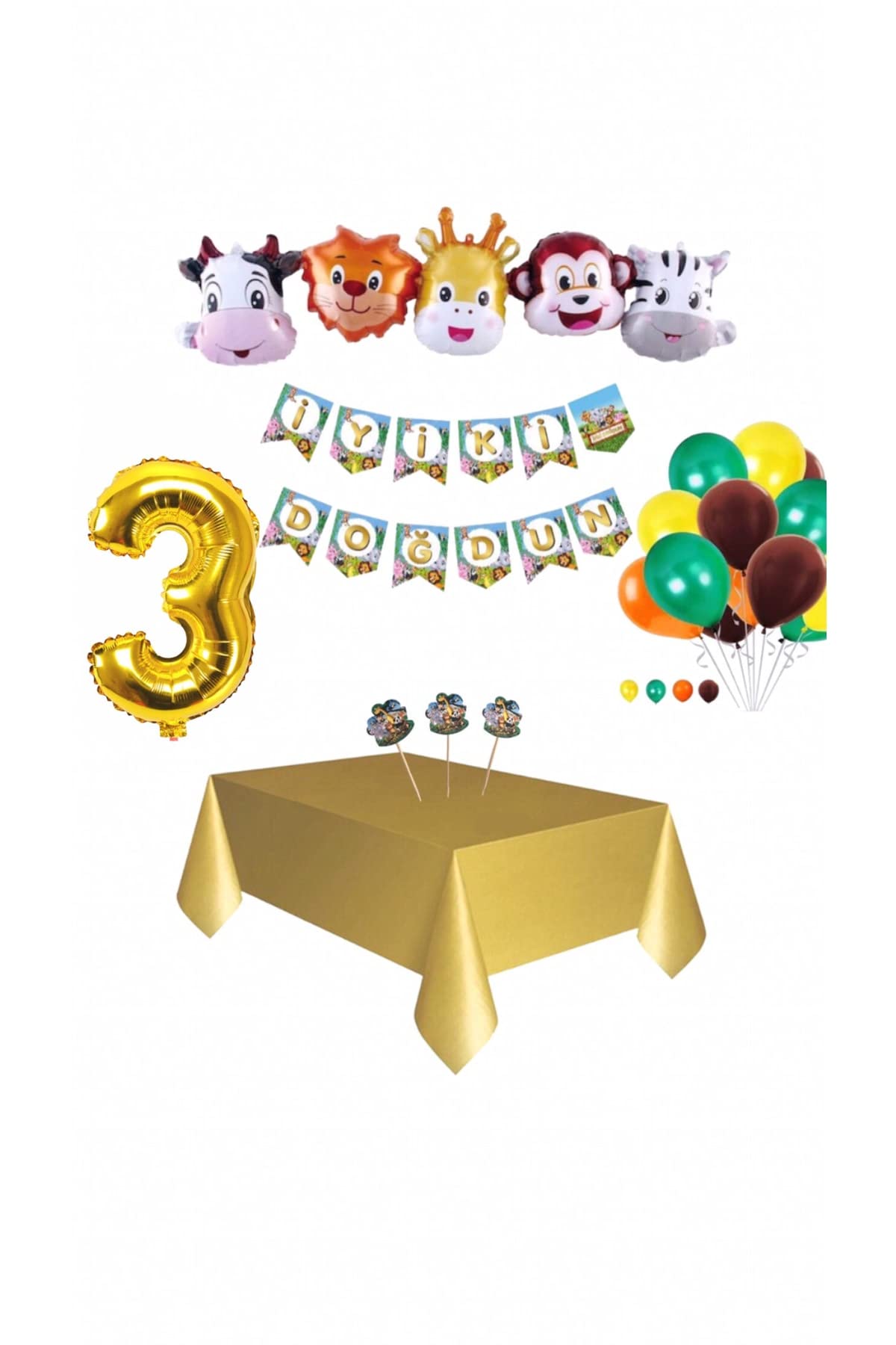 mavi balon parti evi 3 Yaş Safari Doğum Günü Konsepti