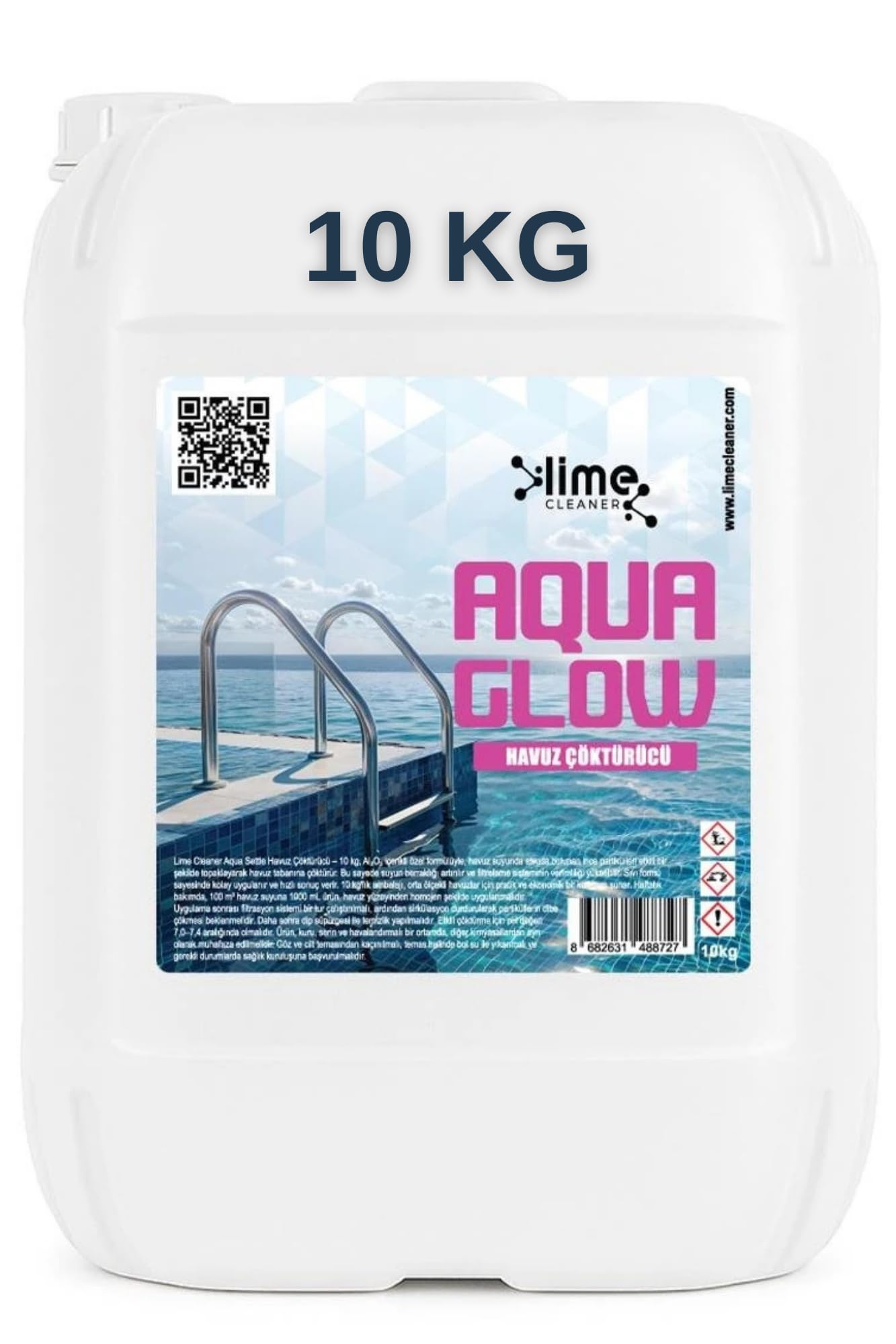 Lime Cleaner Aqua Glow Havuz Çöktürücü 10 KG | Bulanıklık Giderici | Flokülant Bakım Kimyasalı | Berraklaştırıcı