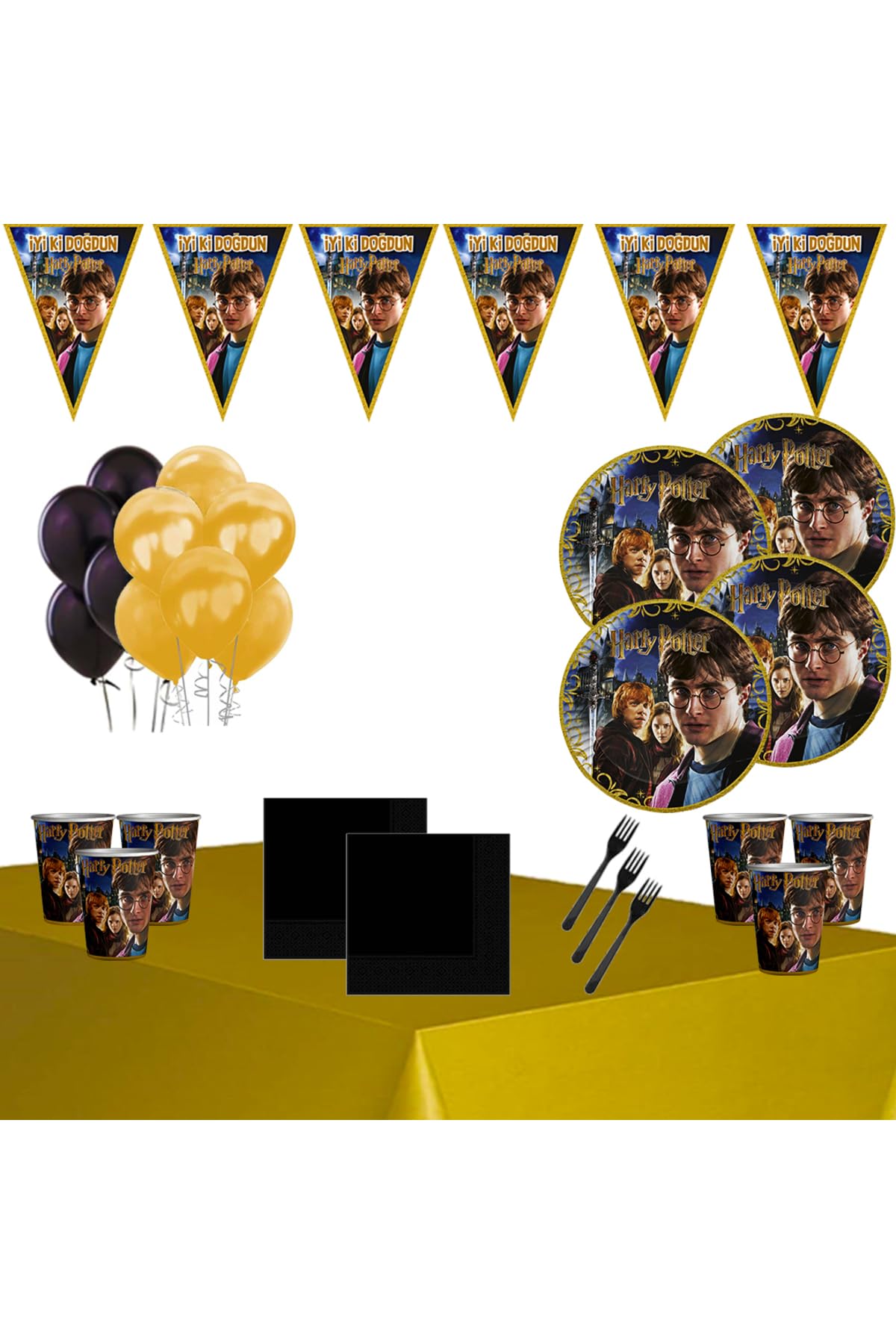 Harry Potter 16 Kişilik Doğum Günü Parti Malzemeleri Süsleri Parti Seti