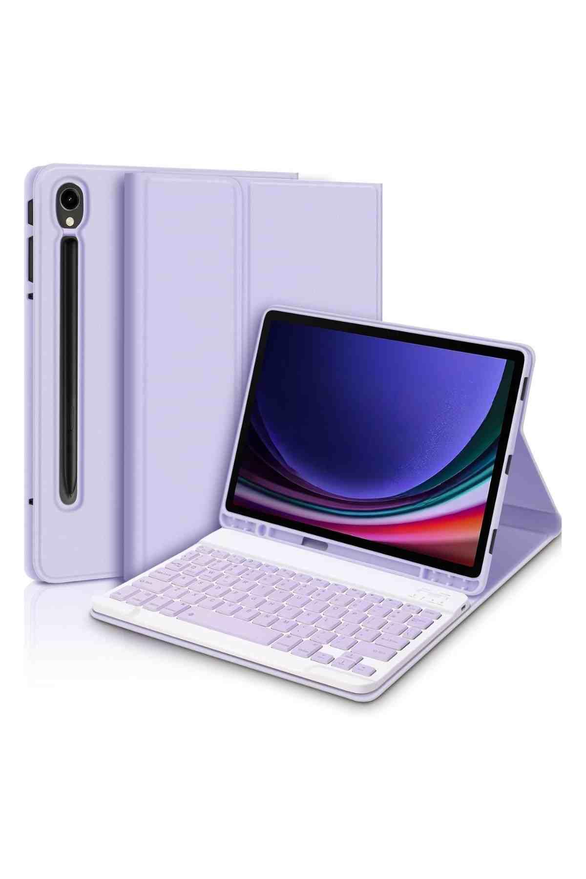 Galaxy Tab S10 FE Uyumlu 10.9" Klavyeli Tablet Kılıfı Lila