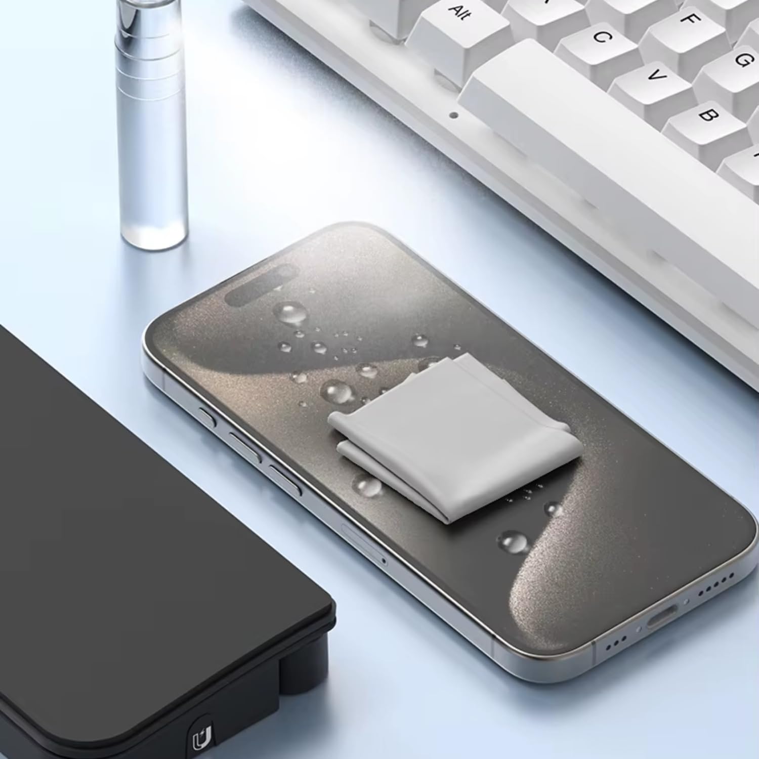 McStorey Ergonomik Klavye Bilek Desteği ve 22-in-1 Temizlik Kiti – Gizli Saklama ve Manyetik Organizer Tasarım, Mekanik Klavye Uyumlu Masaüstü Düzenleyici, Telefon Kulaklık Laptop Temizleme Seti Siyah
