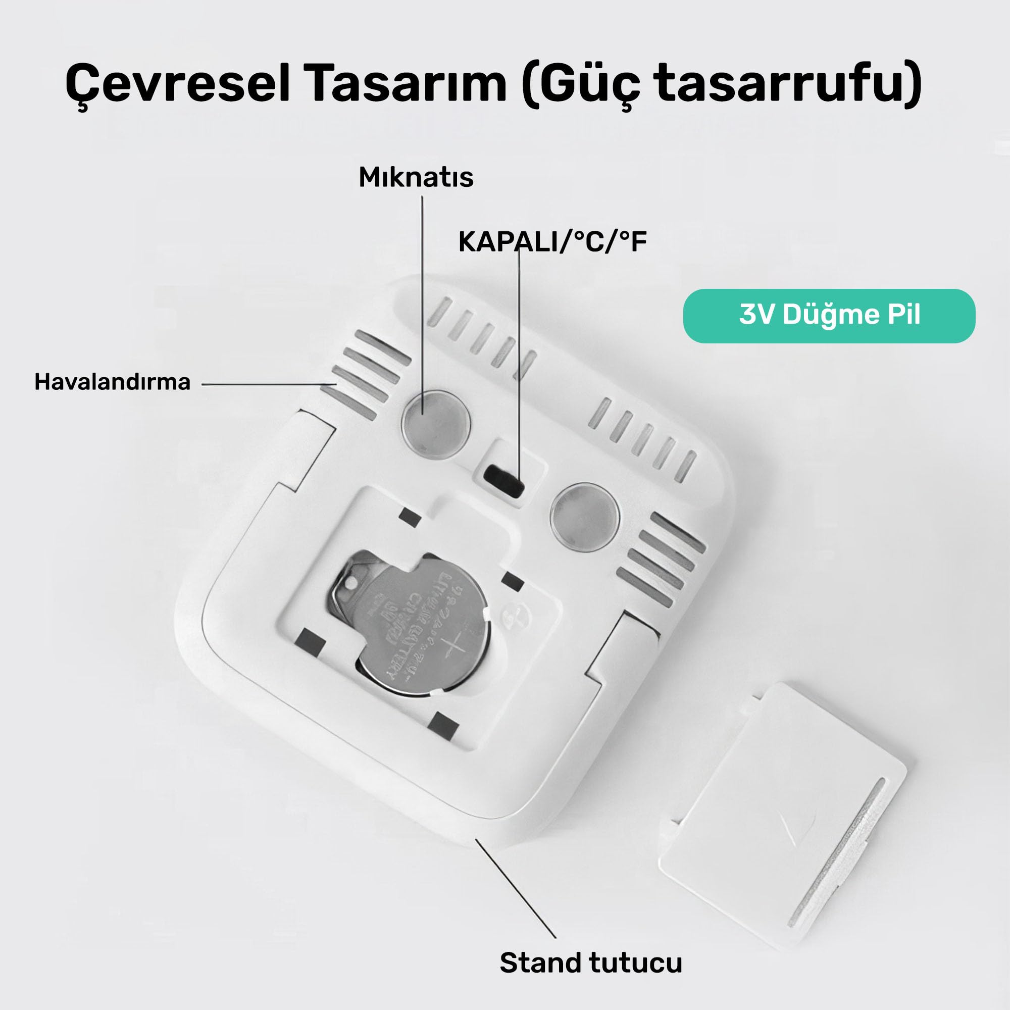VIT 4'lü İç Mekan Dijital Isı ve Nem Ölçer Beyaz Termometre WVT17-03 THERMOMETER