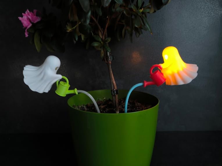 HOUSETREND Dekoratif sevimli Biblo Modern Plastik 2'li Hayalet Saksı Dekoru, 10x11 cm, Beyaz ve Turu