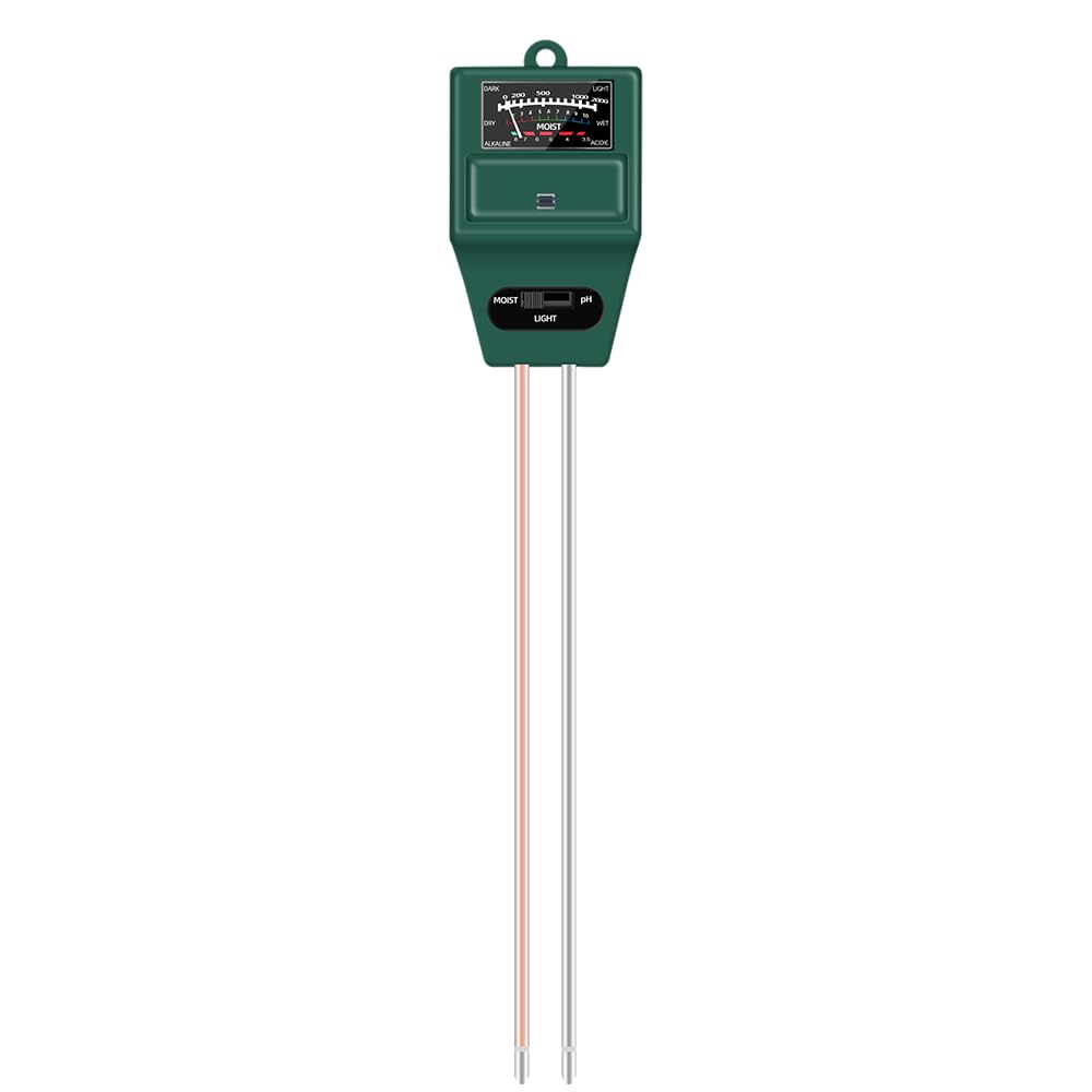 PrimeX PX-PH Toprak pH ölçer, MS02 3'ü 1 arada Toprak Nemi/Işık/pH Test Cihazı Bitki Bakımı için Bahçe Alet Kitleri, Bahçe, Çim, Çiftlik, İç ve Dış Mekan Kullanımı için Harika