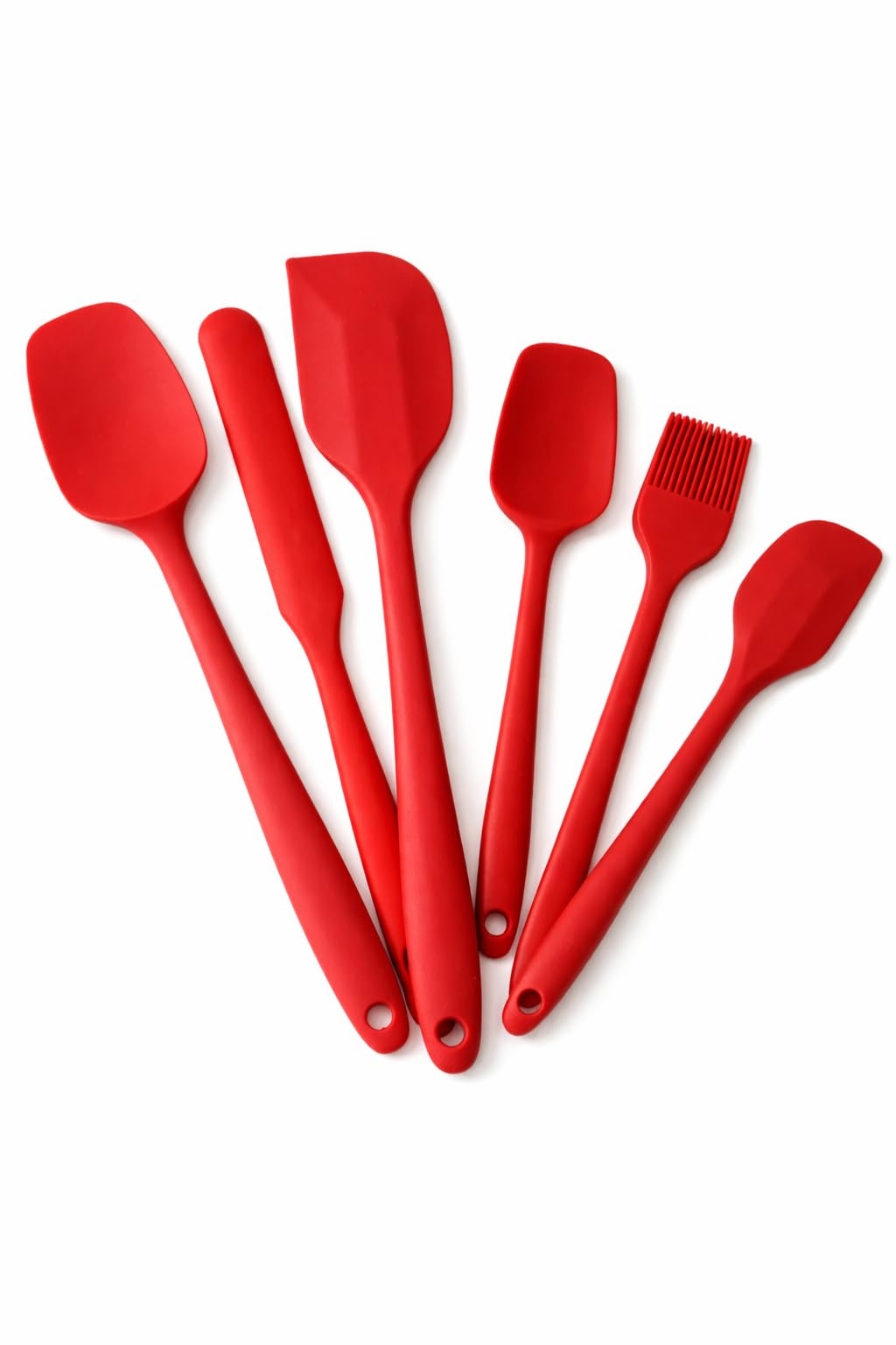 VIVALUXE 6 Parça Silikon Mutfak Gereçleri Seti, Isıya Dayanıklı Spatula, Fırça ve Kaşık Seti, Yapışm